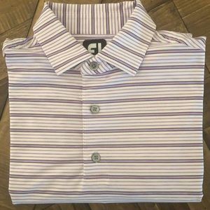 FootJoy Purple Striped Polo Shirt